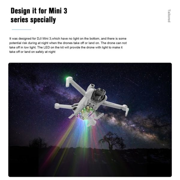 DJI Mini 3 STARTRC LED Light Folding Anti-fall Heightened Landing Gear Training Rack (Grey) - Image 4