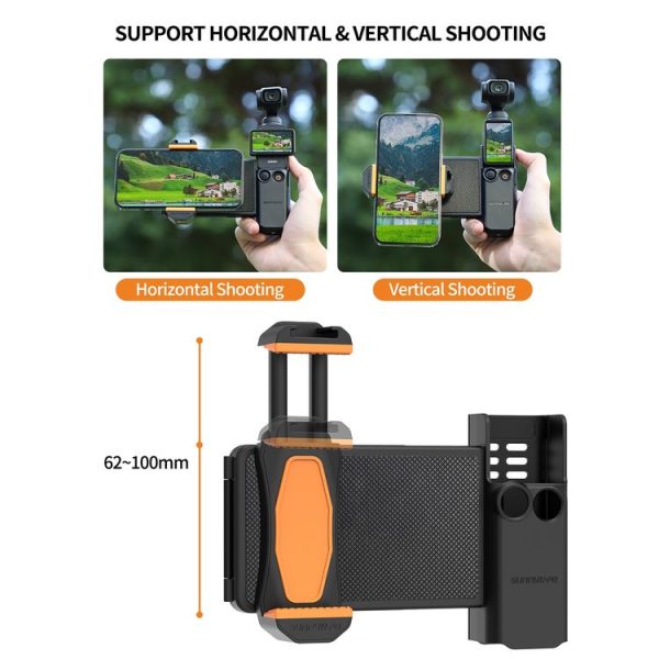 DJI OSMO Pocket 3 Sunnylife OP3-AD744 Expanded Phone Clamp Holder with Storage Case (Black) - Image 4