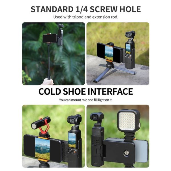 DJI OSMO Pocket 3 Sunnylife OP3-AD744 Expanded Phone Clamp Holder with Storage Case (Black) - Image 5
