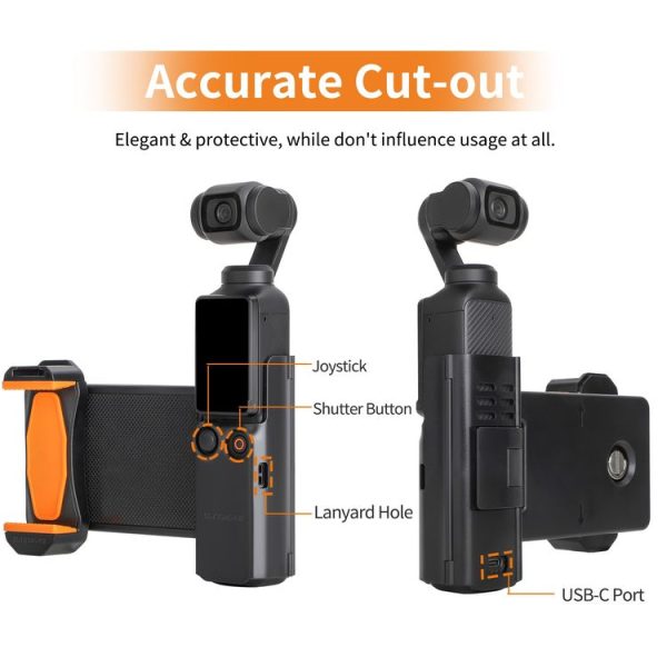 DJI OSMO Pocket 3 Sunnylife OP3-AD744 Expanded Phone Clamp Holder with Storage Case (Black) - Image 9