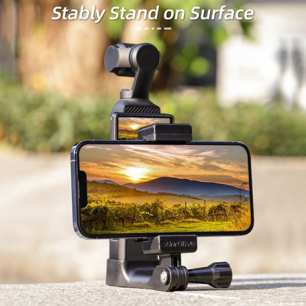 DJI OSMO Pocket 3 Sunnylife Front Phone Holder Mount Handheld Tripod Expansion Brackets (Black) - Image 3