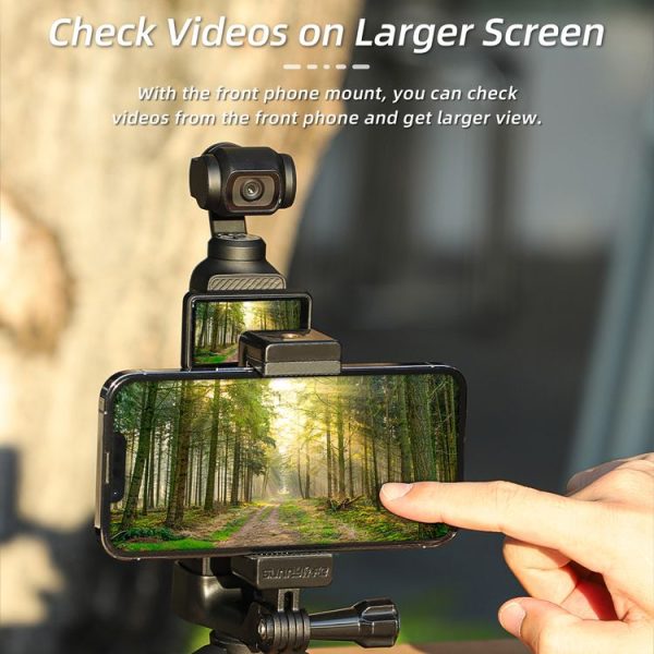 DJI OSMO Pocket 3 Sunnylife Front Phone Holder Mount Handheld Tripod Expansion Brackets (Black) - Image 4