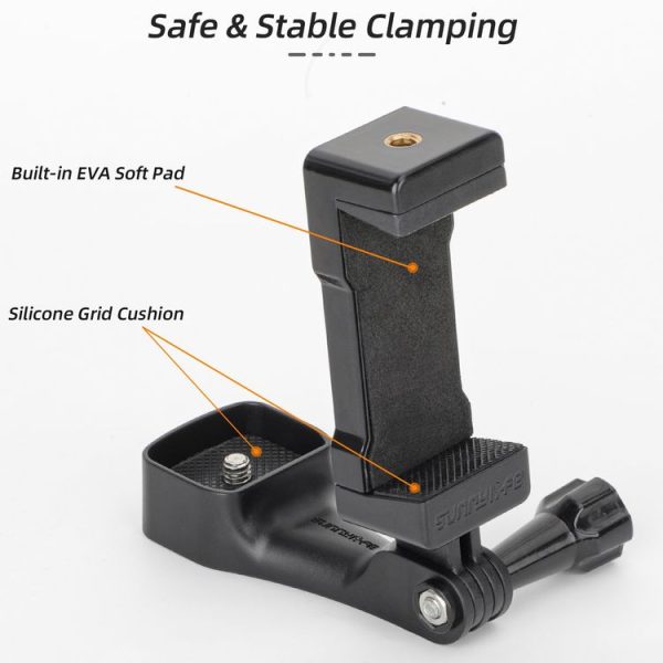 DJI OSMO Pocket 3 Sunnylife Front Phone Holder Mount Handheld Tripod Expansion Brackets (Black) - Image 8