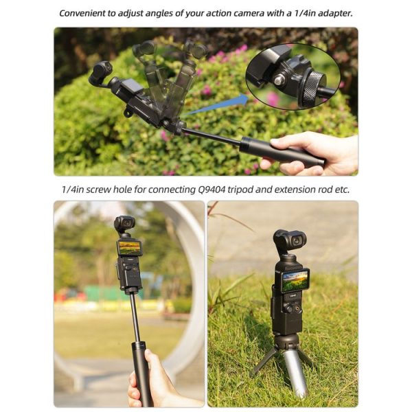 DJI OSMO Pocket 3 Sunnylife Expansion Adapter Foldable Dual Hooks Adapter Protective Case Bracket (Black) - Image 6