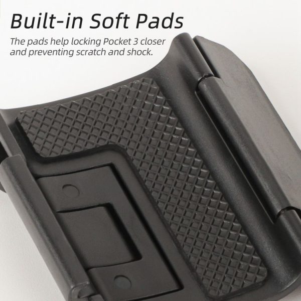 DJI OSMO Pocket 3 Sunnylife Expansion Adapter Foldable Dual Hooks Adapter Protective Case Bracket (Black) - Image 9