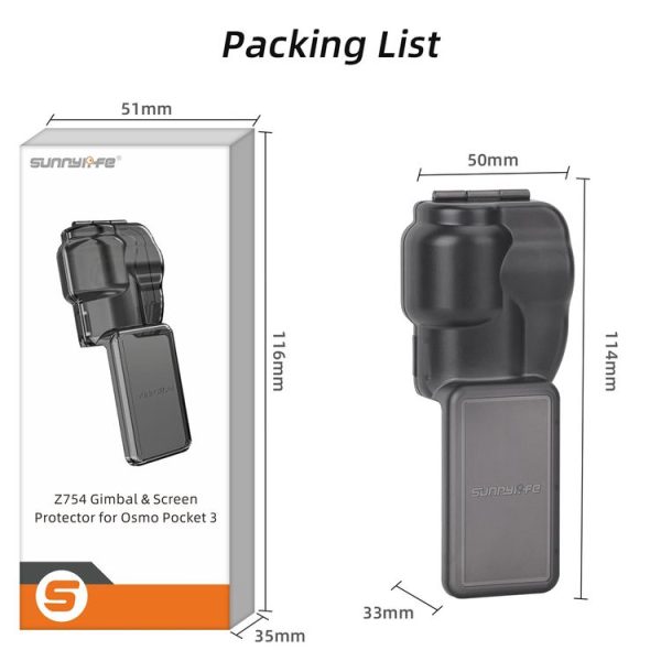 DJI OSMO Pocket 3 Sunnylife Integrated Gimbal Cover Camera Protector (Black) - Image 9