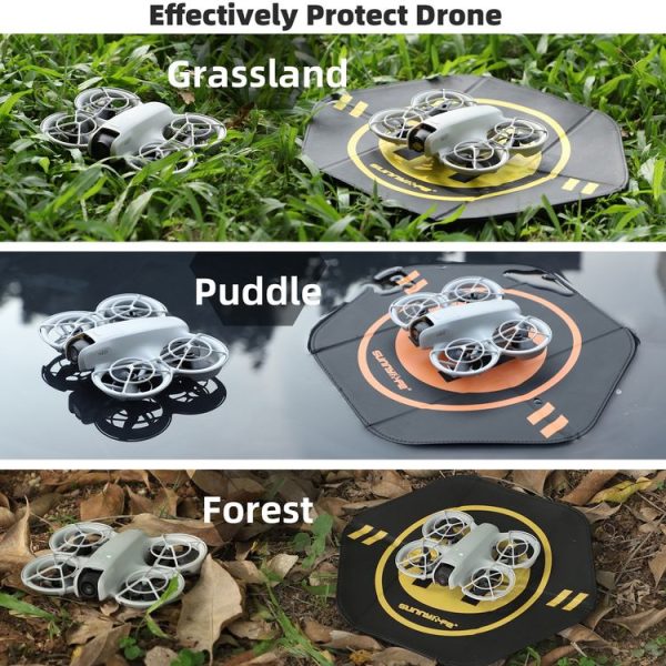 Sunnylife Drone Landing Pad 35cm Fast-Fold Double-Sided Leather Waterproof Helipad for DJI Neo / Avata 2 / Mini 4 Pro (Yellow+Orange) - Image 11