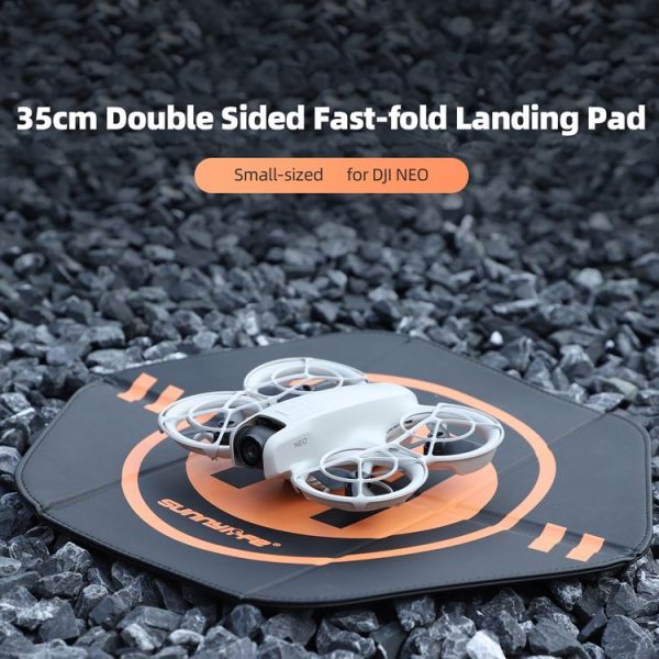 Sunnylife Drone Landing Pad 35cm Fast-Fold Double-Sided Leather Waterproof Helipad for DJI Neo / Avata 2 / Mini 4 Pro (Yellow+Orange) - Image 7