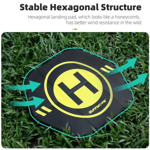 Sunnylife Drone Landing Pad 35cm Fast-Fold Double-Sided Leather Waterproof Helipad for DJI Neo / Avata 2 / Mini 4 Pro (Yellow+Orange) - Image 9