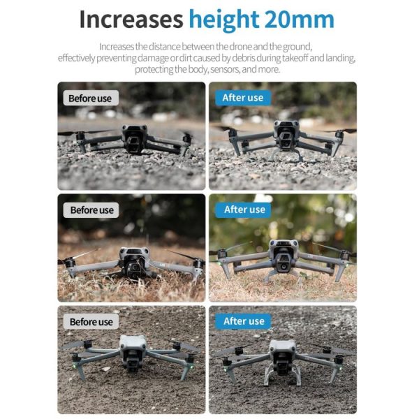 DJI Air 3S / 3 STARTRC Folding Anti-fall Anti-dirt Heightened Landing Gear Training Rack (Grey) - Image 3