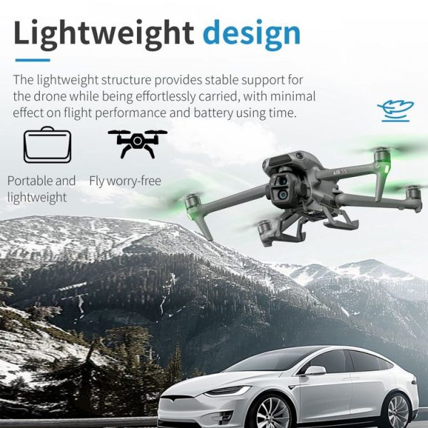 DJI Air 3S / 3 STARTRC Folding Anti-fall Anti-dirt Heightened Landing Gear Training Rack (Grey) - Image 4