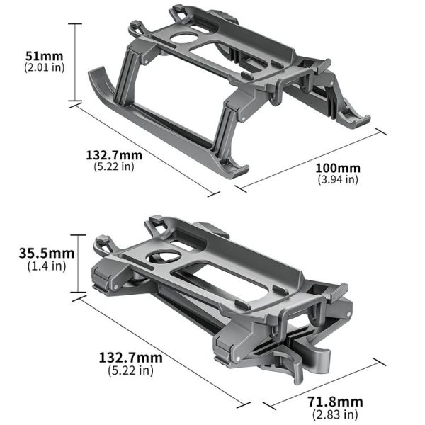 DJI Air 3S / 3 STARTRC Folding Anti-fall Anti-dirt Heightened Landing Gear Training Rack (Grey) - Image 7