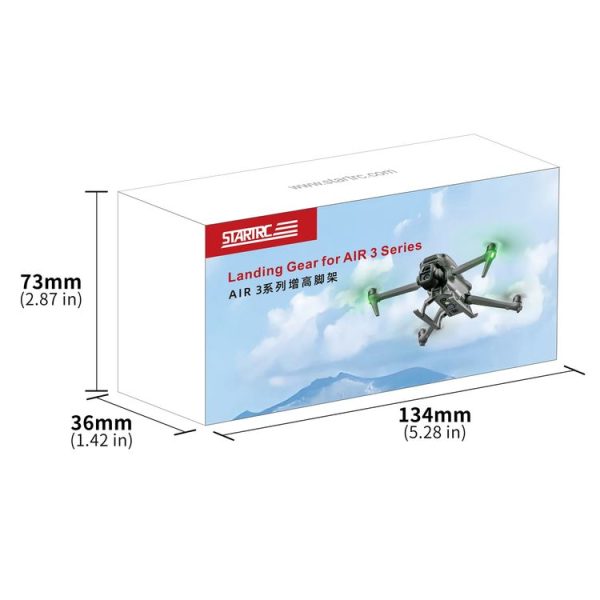 DJI Air 3S / 3 STARTRC Folding Anti-fall Anti-dirt Heightened Landing Gear Training Rack (Grey) - Image 8