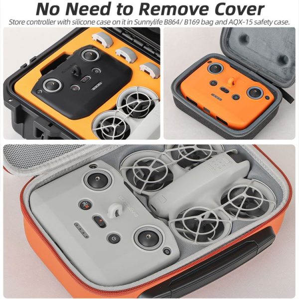 DJI Neo / Mini 4 Pro / RC-N3 / RC-N2 / RC-N1 Sunnylife Controller Protective Cover Silicone Case with Neck Strap (Orange) - Image 8