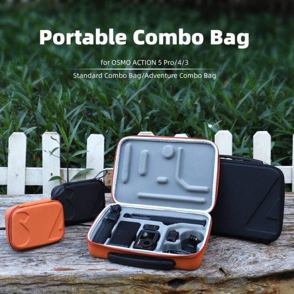 DJI Osmo Action 5 Pro / 4 / 3 Sunnylife Portable Carrying Case Mini Standard Combo Bag (Orange) - Image 2