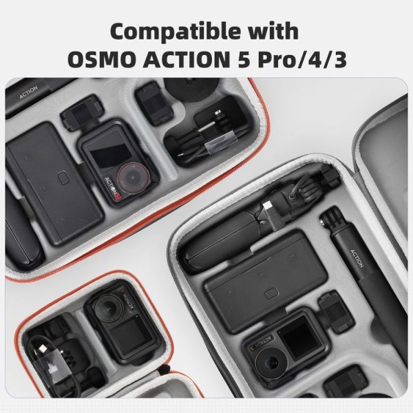DJI Osmo Action 5 Pro / 4 / 3 Sunnylife Portable Carrying Case Mini Standard Combo Bag (Orange) - Image 5