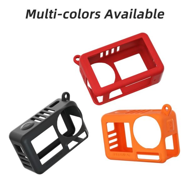 DJI Osmo Action 5 Pro Sunnylife Silicone Protective Case Scratch-proof Camera Cover with Lanyard (Red) - Image 2