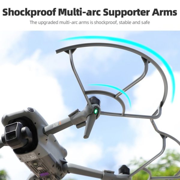 DJI Air 3S / 3 Sunnylife Propellers Guard Protector Integrated Shielding Rings Quick Release Anti-Collision Props Safe Ring (Grey) - Image 4