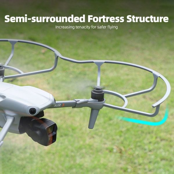 DJI Air 3S / 3 Sunnylife Propellers Guard Protector Integrated Shielding Rings Quick Release Anti-Collision Props Safe Ring (Grey) - Image 6