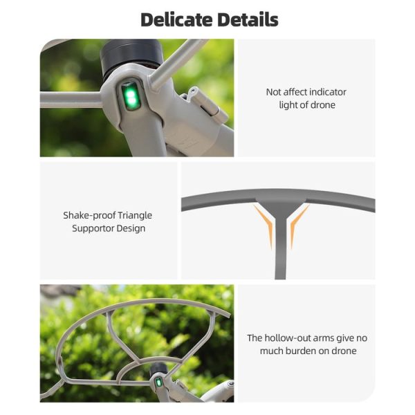 DJI Air 3S / 3 Sunnylife Propellers Guard Protector Integrated Shielding Rings Quick Release Anti-Collision Props Safe Ring (Grey) - Image 9