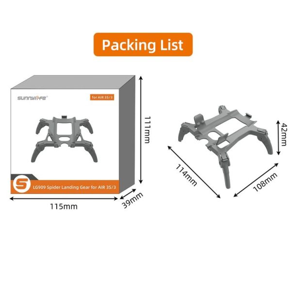 DJI Air 3S / 3 Sunnylife Landing Gear Extensions Heightened Spider Gears Support Leg (Orange) - Image 13