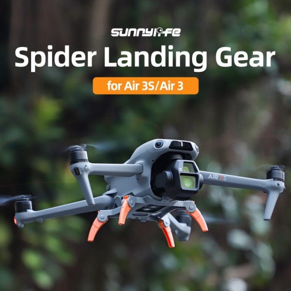 DJI Air 3S / 3 Sunnylife Landing Gear Extensions Heightened Spider Gears Support Leg (Orange) - Image 3