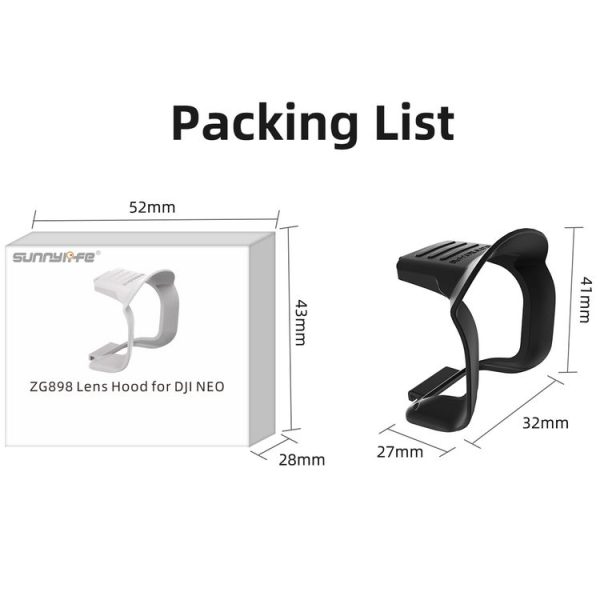 DJI Neo Sunnylife Lens Hood Anti-glare Lens Cover Sunhood Gimbal Protective Cap (Black) - Image 11