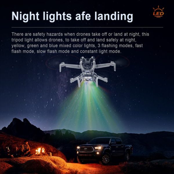 DJI Mini 4 Pro STARTRC LED Light Folding Heightened Landing Gear Training Rack (Grey) - Image 3