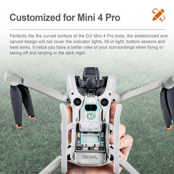 DJI Mini 4 Pro STARTRC LED Light Folding Heightened Landing Gear Training Rack (Grey) - Image 5