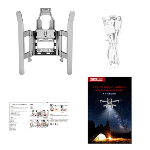 DJI Mini 4 Pro STARTRC LED Light Folding Heightened Landing Gear Training Rack (Grey) - Image 9