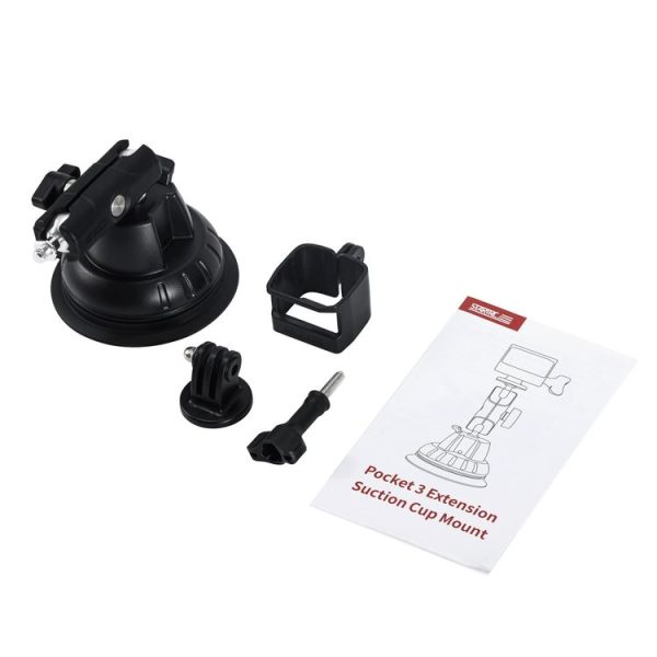 DJI OSMO Pocket 3 STARTRC Suction Cup Holder Expansion Adapter Bracket (Black) - Image 9