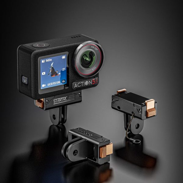 DJI Osmo Action 5 Pro / 4 / 3 STARTRC Plastic Quick Adapter Magnetic Extension Bracket (Black) - Image 7