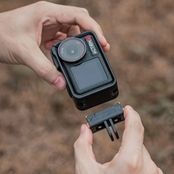 DJI Osmo Action 5 Pro / 4 / 3 STARTRC Plastic Quick Adapter Magnetic Extension Bracket (Black) - Image 8