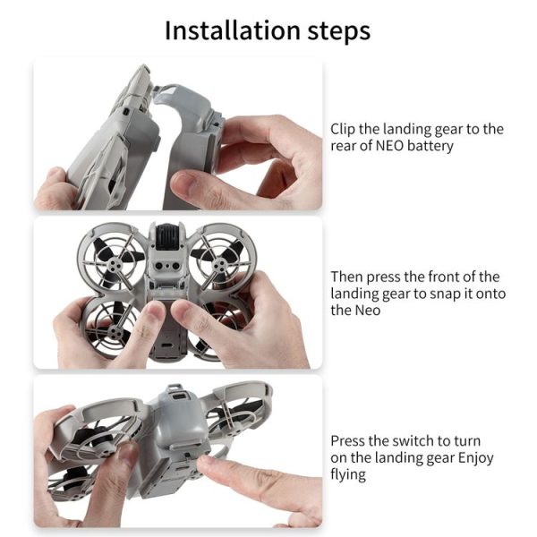 DJI Neo STARTRC LED Light Heightened Landing Gear Training Rack (Grey) - Image 6