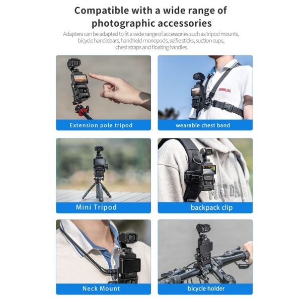 DJI OSMO Pocket 3 STARTRC Multifunctional Fixed Mount Expansion Adapter Bracket (Black) - Image 3