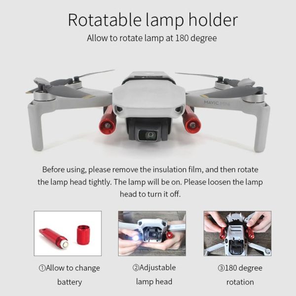 STARTRC 1107519 For DJI Mavic Mini Night Flight Lamp Searchlight Kit - Image 6