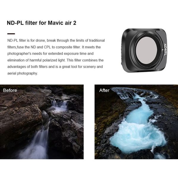 STARTRC 1107616 4 PCS ND4PL / ND8PL / ND16PL / ND32PL Drone Lens Filter for DJI Mavic Air 2 (Black) - Image 7