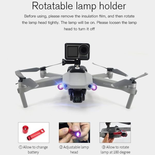 STARTRC Strobe Light Drone Night Flights Remote Control LED Headlamp Searchlight with Fixing Holder for DJI Mavic Air 2 / Air 2S - Image 8
