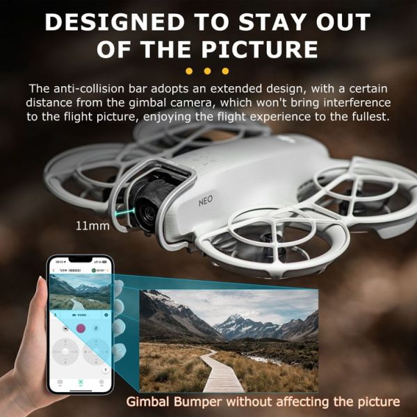 DJI Neo STARTRC Gimbal Lens Anti-collision Aluminum Alloy Guard Bumper (Silver) - Image 4