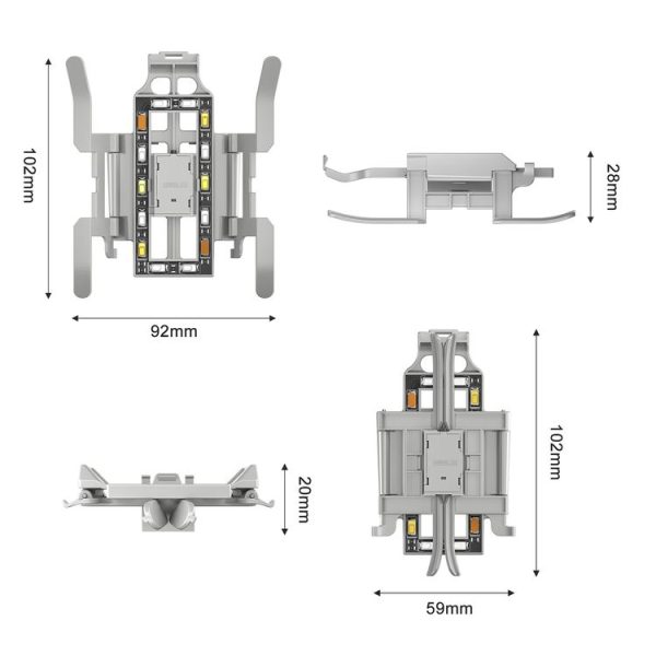 STARTRC LED Light Folding Anti-fall Heightened Landing Gear Training Rack for DJI Mini 3 Pro (Grey) - Image 4