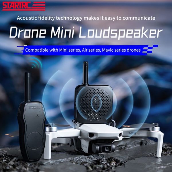 STARTRC Drone Megaphone Wireless Portable Speaker 1KM Control for DJI Mavic / Air / Mini Series (Black) - Image 2