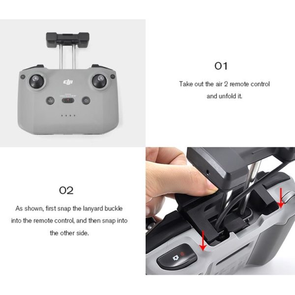 STARTRC For DJI Mavic Air 2 Remote Control Anti-lost Anti-fall Neck Strap Holder Lanyard with Buckle Set (Black) - Image 12