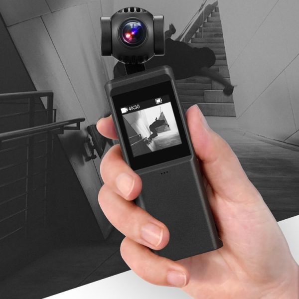 P6A 1080P Pocket Gimbal Camera Mini PTZ Vlog Camera (Black)