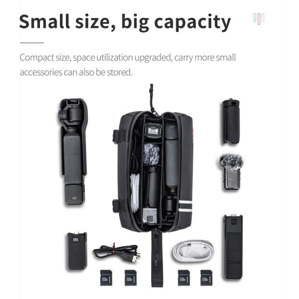 DJI Osmo Pocket 3 STARTRC Portable Storage Bag with Hand Strap (Black) - Image 3