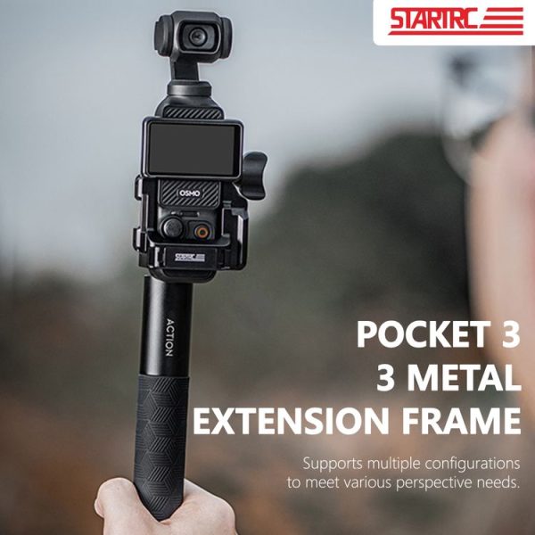 DJI OSMO Pocket 3 STARTRC Metal Protection Frame Cage Expansion Adapter Bracket (Black) - Image 2