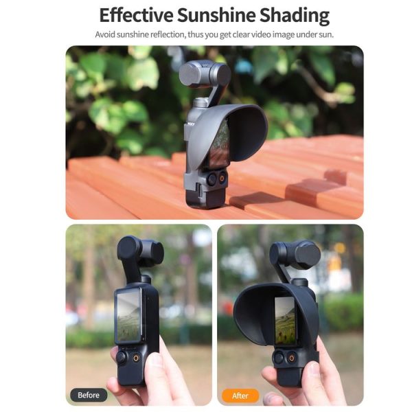 DJI OSMO Pocket 3 Sunnylife Sunshade Screen Protective Cover Hood (Black) - Image 3