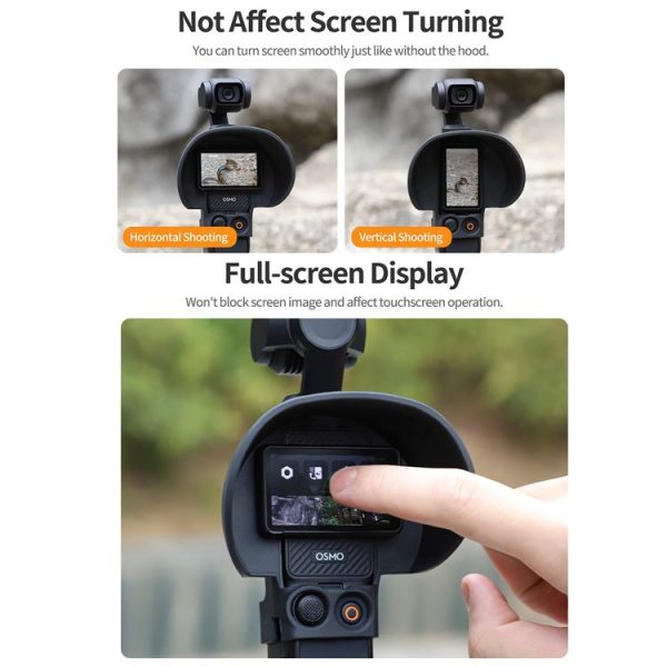 DJI OSMO Pocket 3 Sunnylife Sunshade Screen Protective Cover Hood (Black) - Image 4