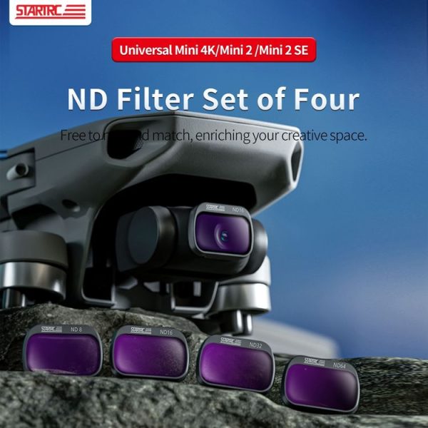 DJI Mini 4K / Mini 2 SE / Mini 2 STARTRC 4 in 1 ND8 ND16 ND32 ND64 Lens Filter - Image 2