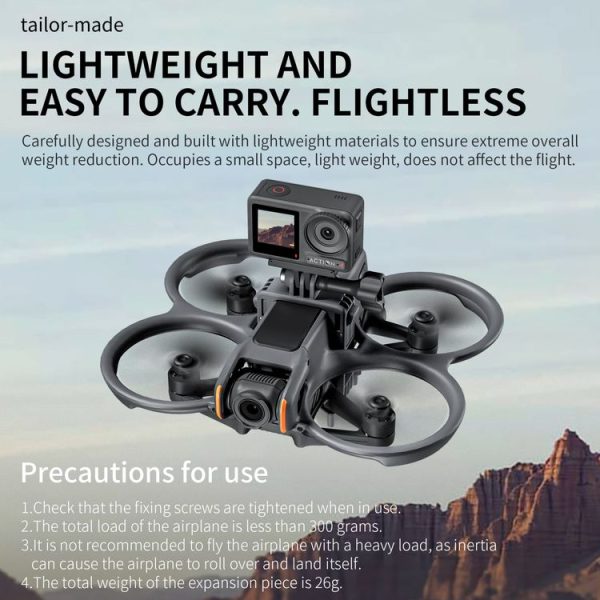 DJI Avata 2 STARTRC Action Camera Holder Mount Drone Expansion Bracket (Black) - Image 4