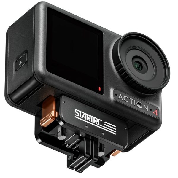 DJI Osmo Action 5 Pro / 4 / 3 STARTRC Metal Quick Adapter Magnetic Foldable Extension Bracket (Black+Orange) - Image 4